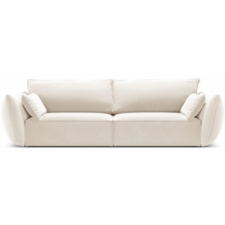 Kaelle 3-personers sofa i velour B208 cm - Lys beige