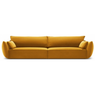 Kaelle 4-personers sofa i velour B248 cm - Gul