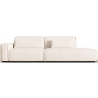 Lina højrevendt 3-personers sofa i polyester B274 cm - Lys beige