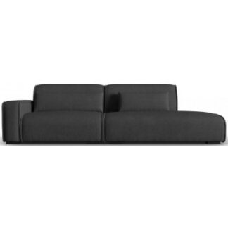Lina højrevendt 3-personers sofa i polyester B274 cm - Mørkegrå