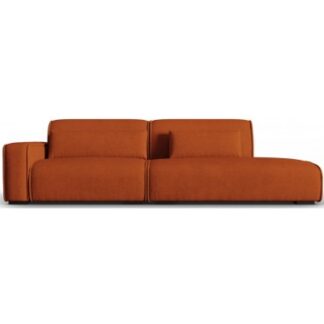 Lina højrevendt 3-personers sofa i polyester B274 cm - Terracotta