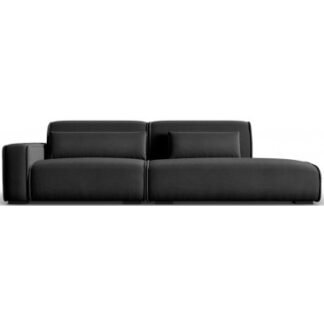 Lina højrevendt 3-personers sofa i velour B274 cm - Antracit