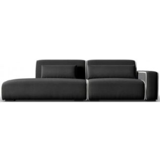 Lina venstrevendt 3-personers sofa i velour B274 cm - Antracit/Grå