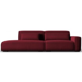 Lina venstrevendt 3-personers sofa i velour B274 cm - Bordeaux
