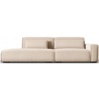 Lina venstrevendt 3-personers sofa i velour B274 cm - Lys beige