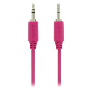 Minijack 3.5mm kabel . Han/Han - Pink - 1 m