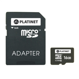 PLATINET MicroSDHC Hukommelseskort 16GB + SD Kort Adapter