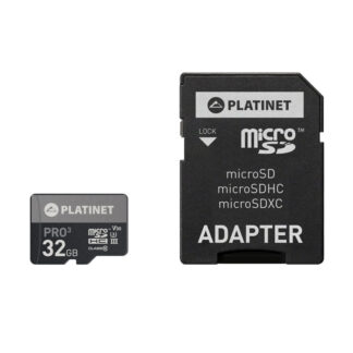 PLATINET MicroSDHC Hukommelseskort 32GB & 90MB/s + SD Kort Adapter