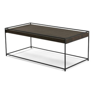 TORNA DESIGN Thin wood sofabord, rektangulær - valnød eg og sort stål (120x60)
