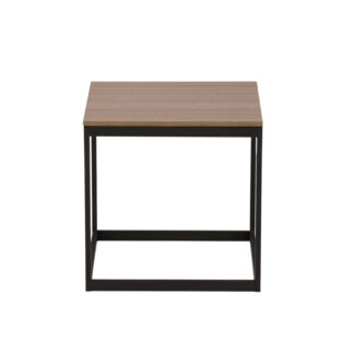 VENTURE DESIGN Arbor sidebord, kvadratisk - mørkebrun MDF og sort stål (50x50)