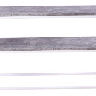 VENTURE DESIGN Rise sidebord, m. 1 hylde - betongrå papirlaminat og hvid stål (110x30)