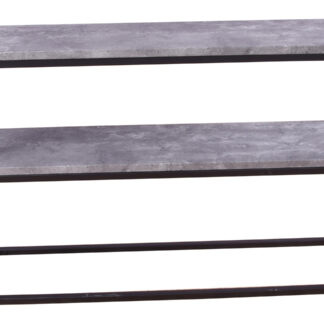 VENTURE DESIGN Rise sidebord, m. 1 hylde - betongrå papirlaminat og sort stål (110x30)