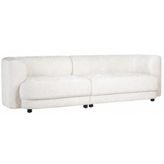 Davina 3-personers sofa i polyester B250 cm - Sort/Cremehvid