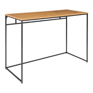 HOUSE NORDIC Vita skrivebord - natur melamin og sort stål (100x45)