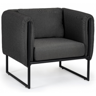 Pixel Lounge havestol i aluminium og olefin B76 cm - Charcoal/Mørkegrå