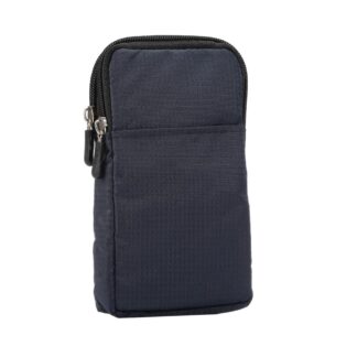 Universal Taske / Etui med Skulderrem & Kan monteres på bælte - Str. 18*10cm. - til iPhone / smartphone - Mørkeblå