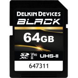 Delkin SD BLACK Rugged UHS-II (V90) R300/W250 64GB (new) - Hukommelseskort