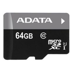 Adata 64gb Microsd W/adapter R:50mb/s W:10mb/s - Hukommelseskort