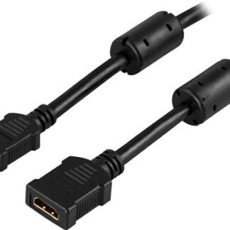 HDMI forlængerkabel, HDMI (han) til HDMI (hun) - 1m, sort - Livstidsgaranti