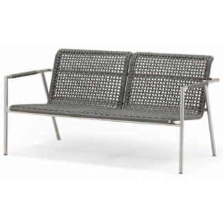 Zoom Loungesofa i rustfri stål og COUTUREdry B150 cm - Mat rustfri stål/Antracit