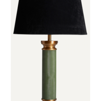 Bordlampe i aluminium og velour H86 cm - Grøn/Sort
