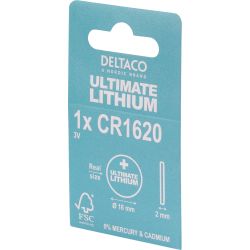 Deltaco Ultimate Lithium Battery, 3v, Cr1620 Button Cell, 1-pack - Batteri