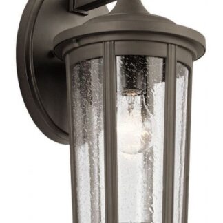 Fairfield Væglampe i aluminium og glas H37,1 cm 1 x E27 - Aldret bronze/Klar med dråbeeffekt