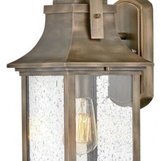Grant Væglampe i aluminium og glas H34,9 cm 1 x E27 - Brændt bronze/Klar med dråbeeffekt