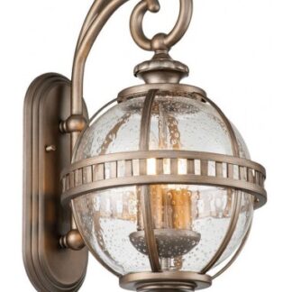 Halleron Udendørs væglampe i aluminium og glas H48,9 cm 2 x E14 - Brændt bronze/Klar med dråbeeffekt