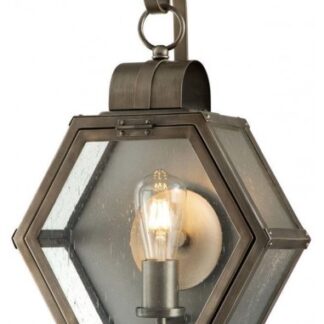 Heath Væglampe i aluminium og glas H48 cm 1 x E27 - Brændt bronze/Klar med dråbeeffekt