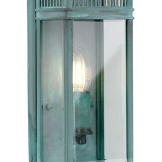 Holborn Udendørs væglampe i messing og glas H31 cm 1 x E14 - Irgrøn/Klar