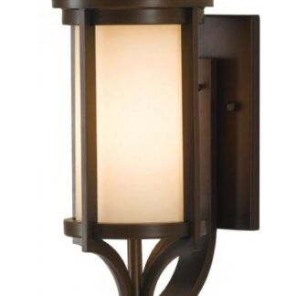 Merrill Udendørs væglampe i stål og glas H38,8 cm 1 x E27 - Antik bronze/Matteret rav