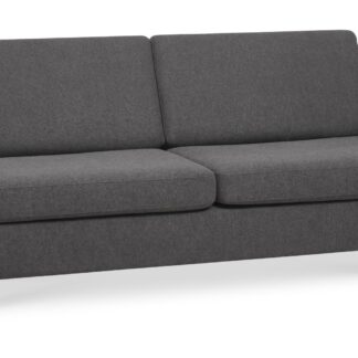 Pan 2,5 pers. sofa - antracitgrå polyester stof og børstet aluminium