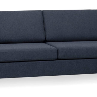 Pan 2,5 pers. sofa - blå polyester stof og børstet aluminium
