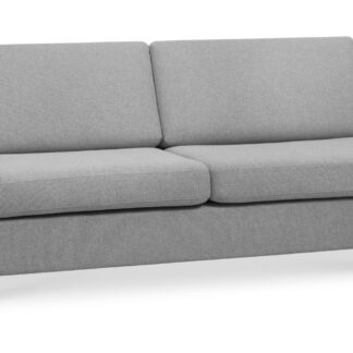 Pan 2,5 pers. sofa - grå polyester stof og børstet aluminium