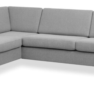 Pan set 2 OE left sofa med chaiselong - grå polyester stof og børstet aluminium