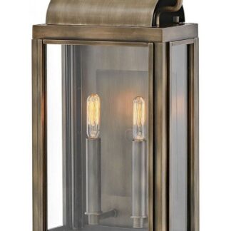 Sag Harbor Udendørs væglampe i aluminium og glas H41,9 cm 2 x E14 - Brændt bronze/Klar