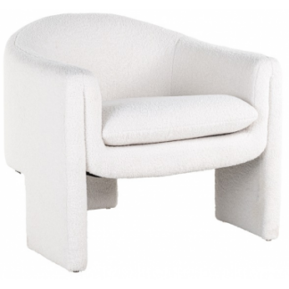 Charmaine lænestol i plys polyester B83 cm - Hvid
