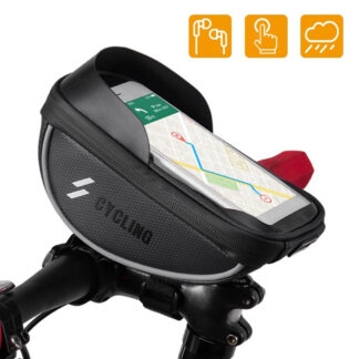 Cykeltaske til styr - Med holder til smartphone - Sort