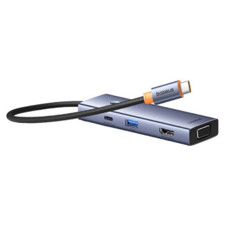 BASEUS Ultrajoy USB-C Hub - HDMI/VGS/USB-A/USB-C - Grå