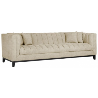 Beauchamp 3-personers sofa i polyester B255 cm - Sort/Creme