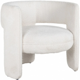 Lima loungestol i polyester plys H70 cm - Hvid