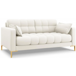 Mamaia 2-personers sofa i polyester B152 x D92 cm - Guld/Lys beige