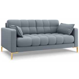 Mamaia 2-personers sofa i polyester B152 x D92 cm - Guld/Lyseblå