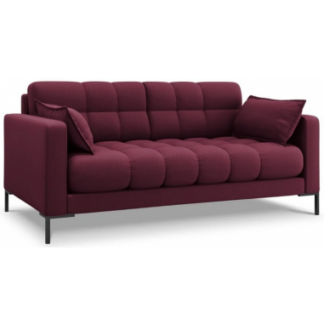 Mamaia 2-personers sofa i polyester B152 x D92 cm - Sort/Mørkerød