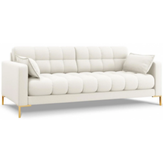 Mamaia 3-personers sofa i polyester B177 x D92 cm - Guld/Lys beige