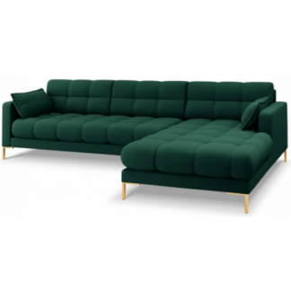 Mamaia højrevendt chaiselong sofa i polyester B293 x D185 cm - Guld/Grøn