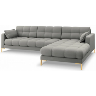 Mamaia højrevendt chaiselong sofa i polyester B293 x D185 cm - Guld/Lysegrå
