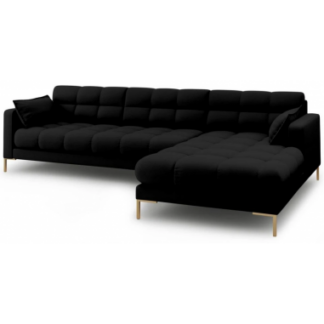 Mamaia højrevendt chaiselong sofa i polyester B293 x D185 cm - Guld/Sort
