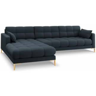 Mamaia venstrevendt chaiselong sofa i polyester B293 x D185 cm - Guld/Blå